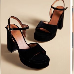 Anthropologie Black Platform Sandals